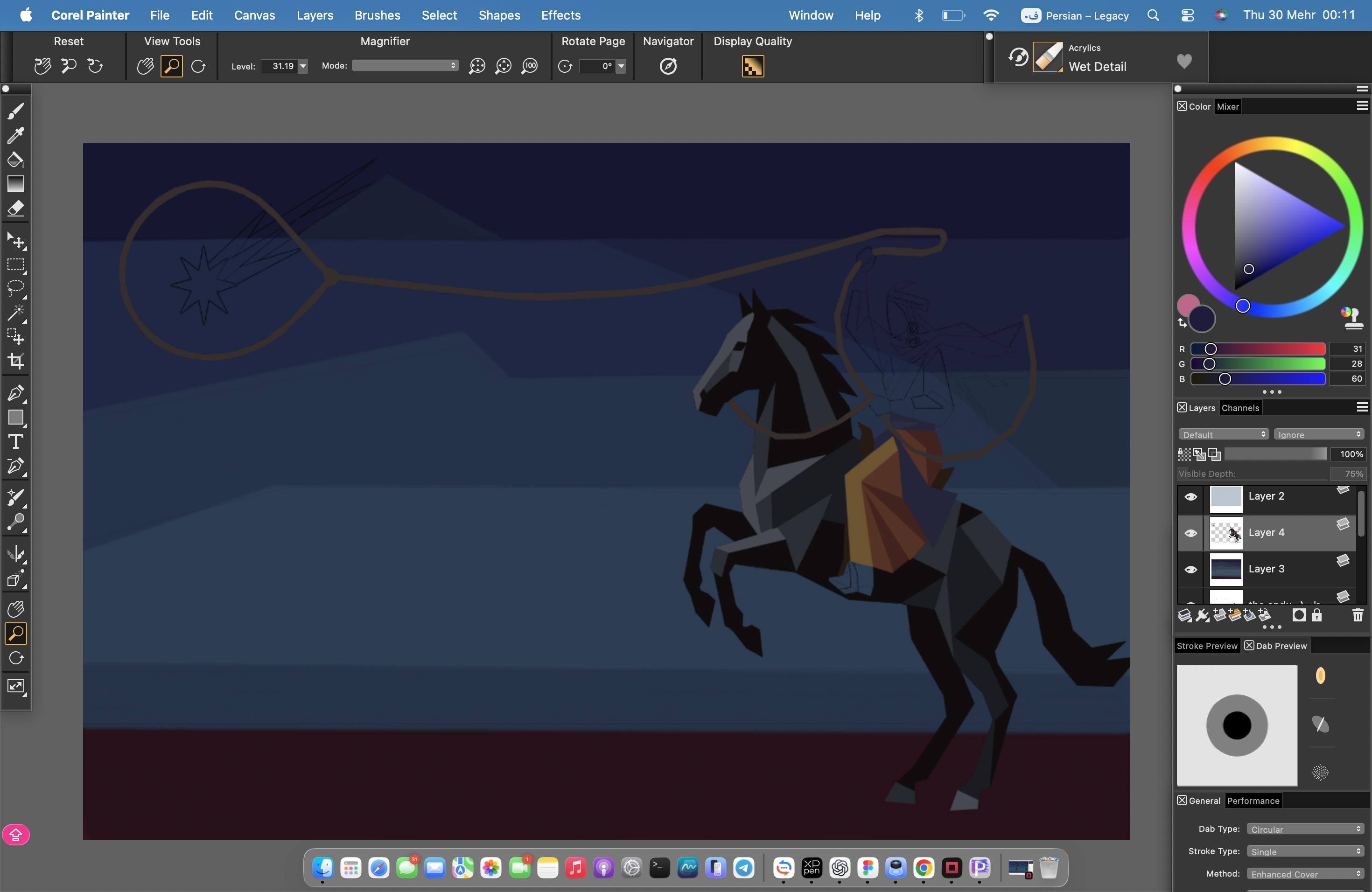 Color and composition in progress for A Wish